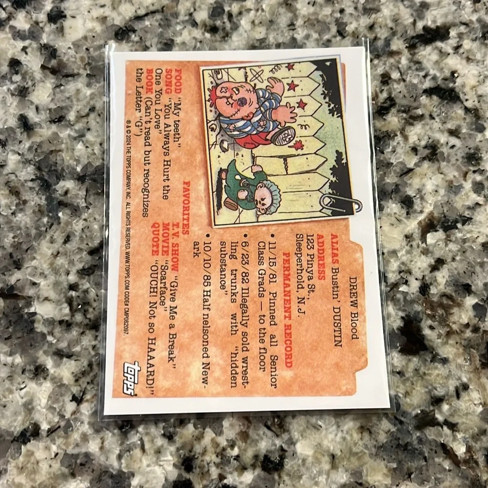 Garbage Pail Kids Chrome 2024 Series 7 Blockhead Blake Sparkle Refractor 247/299